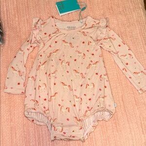 Posh Peanut Cadance Ruffled long sleeve bubble romper new! 12-18 month bamboo